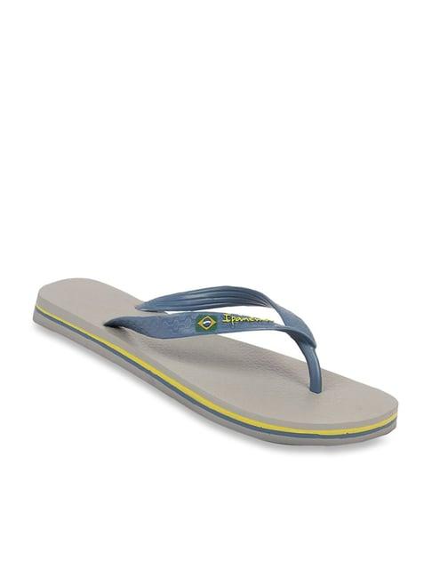 ipanema women's classica brasil ii ad ff blue & grey flip flops