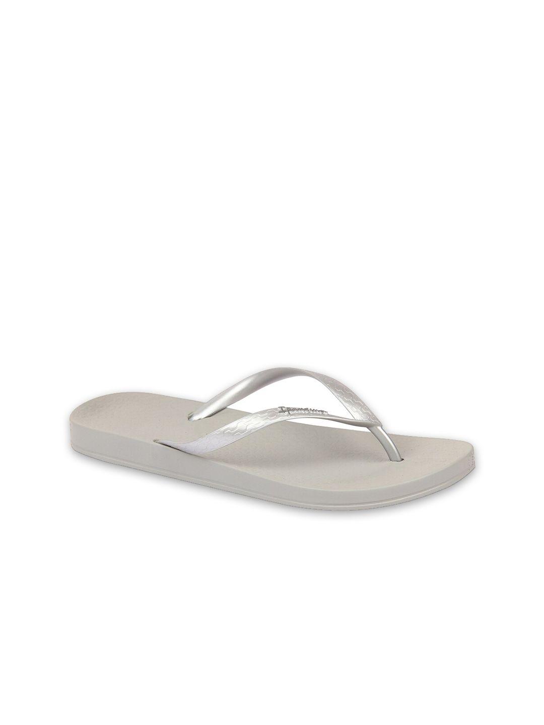 ipanema women grey & silver solid thong flip-flops