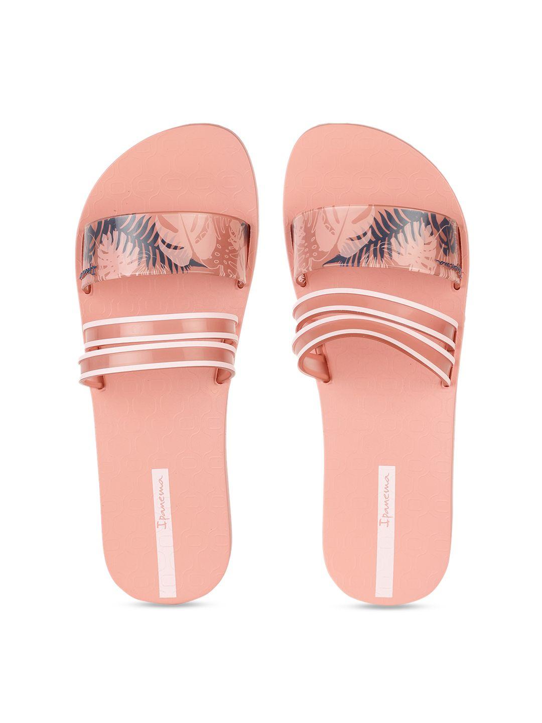 ipanema women nude pink printed open toe flats