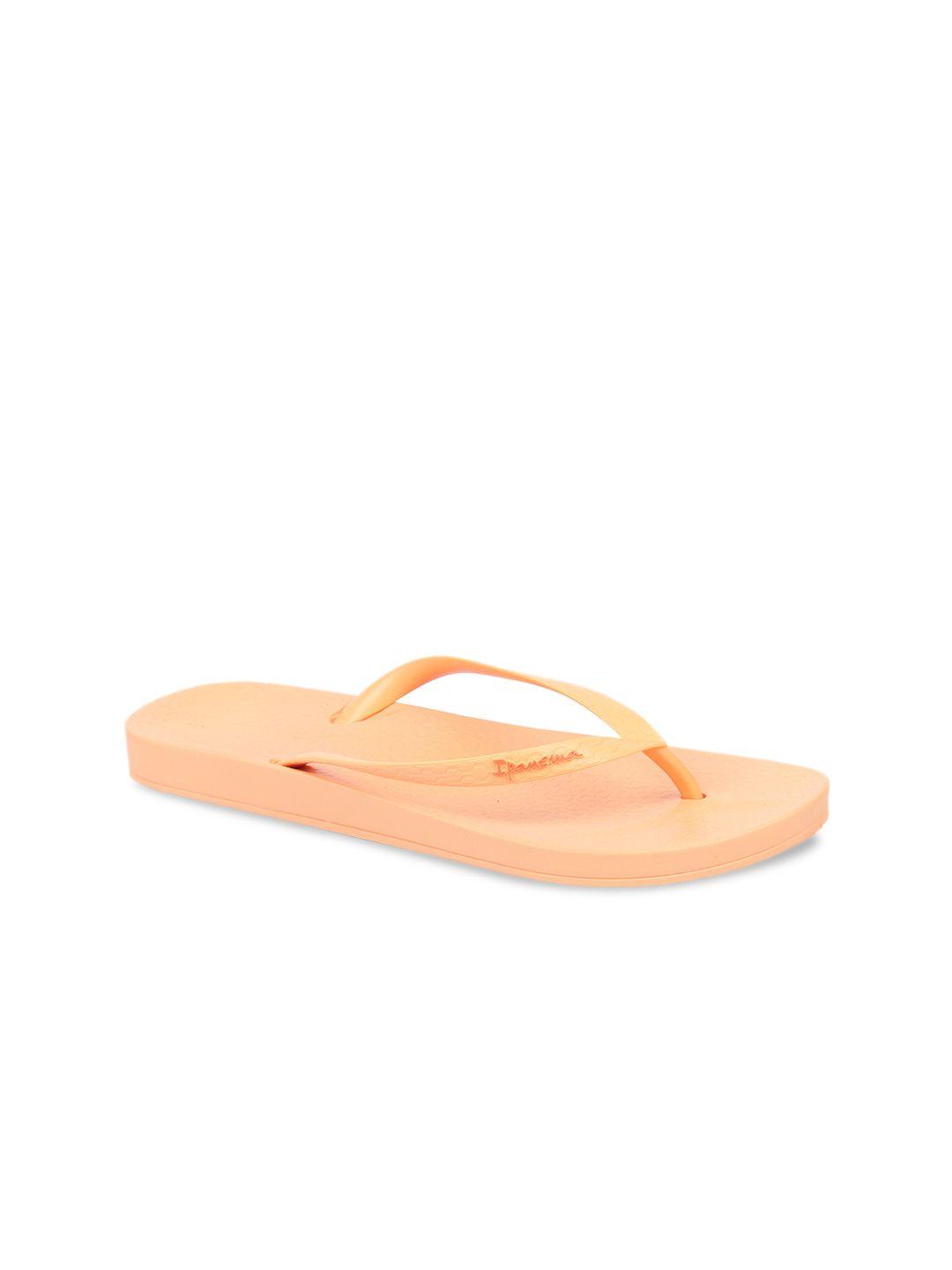 ipanema women orange solid thong flip-flops