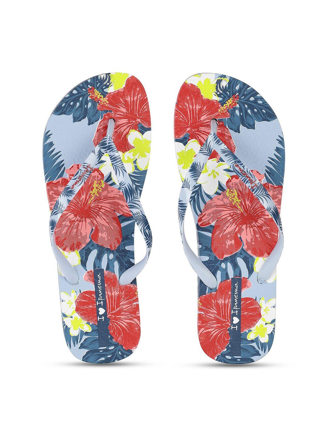 ipanema women pink & blue printed thong flip-flops