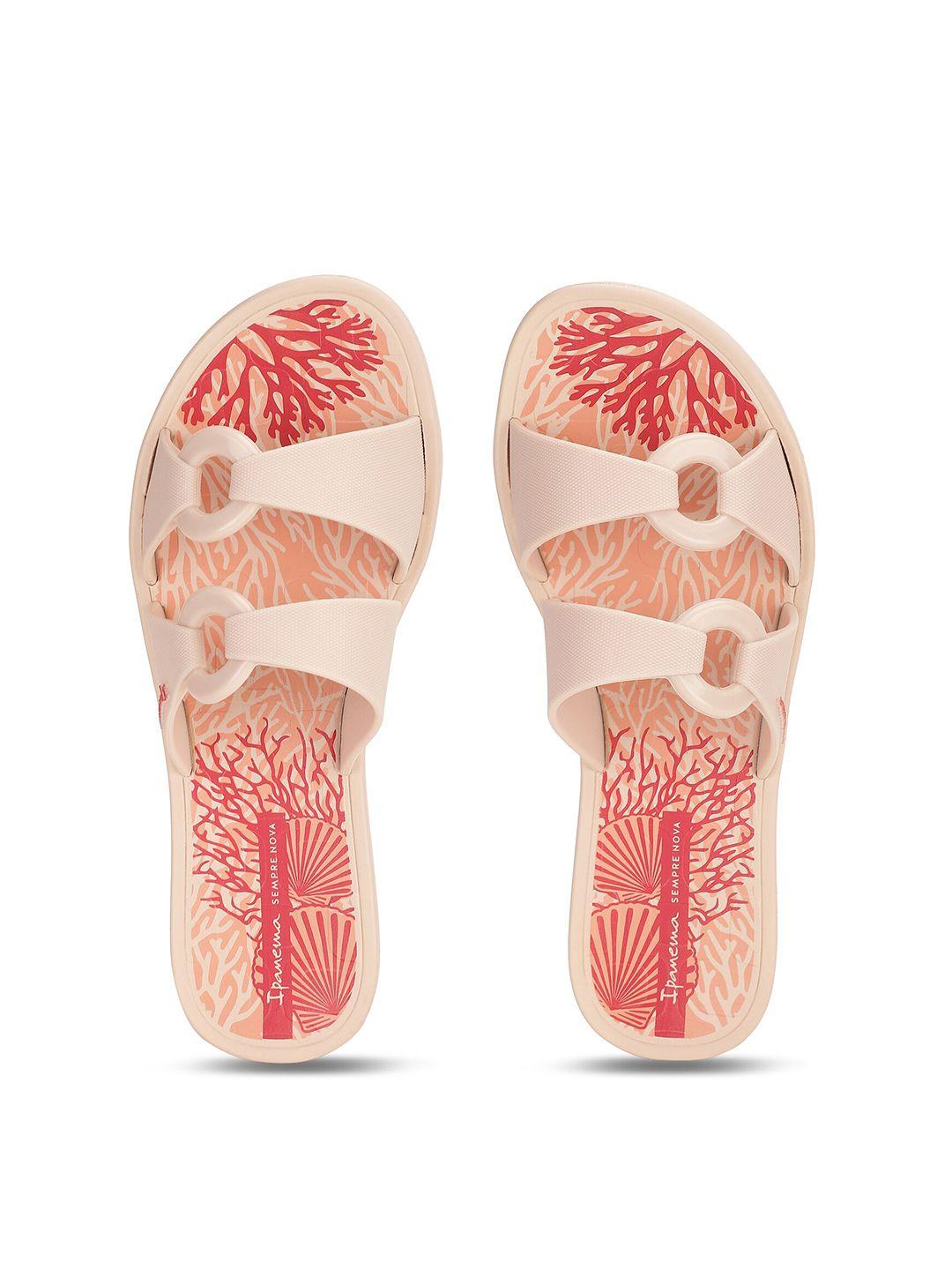 ipanema women pink printed open toe flats