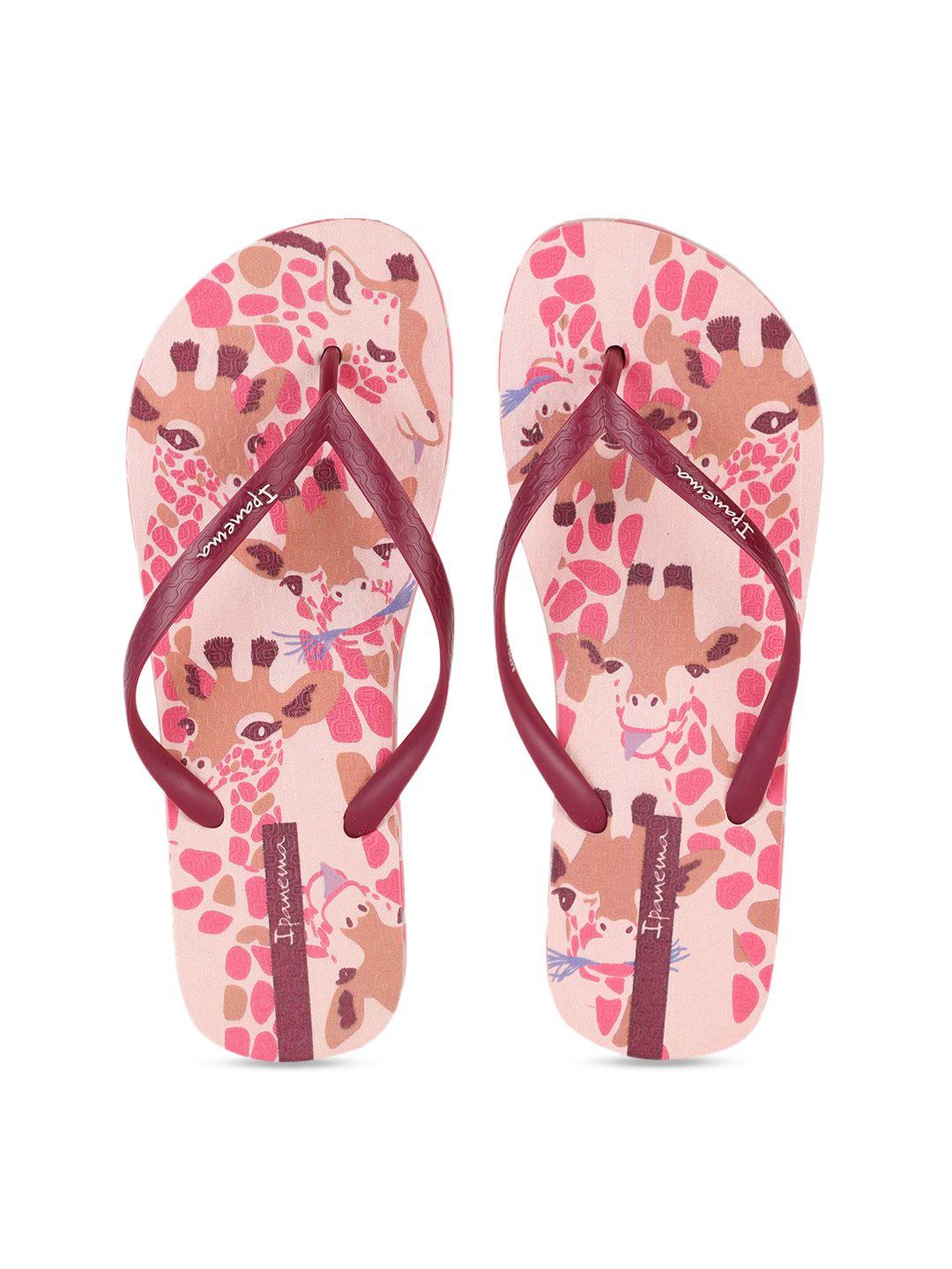 ipanema women pink printed thong flip-flops