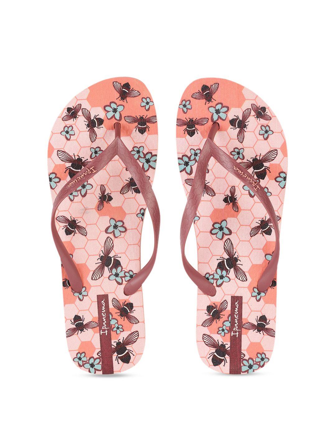 ipanema women pink printed thong flip-flops