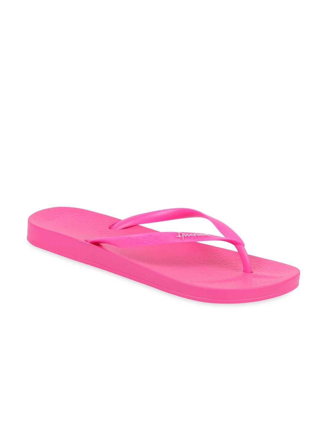 ipanema women pink solid thong flip-flops