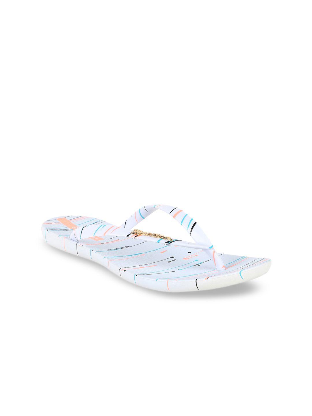 ipanema women white printed thong flip-flops