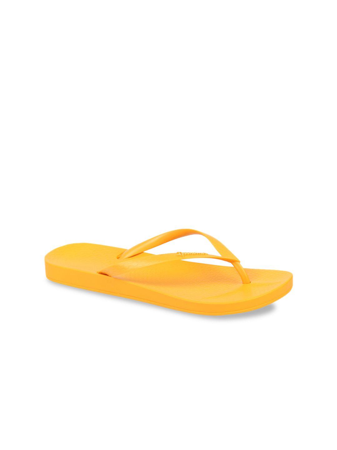 ipanema women yellow textured thong flip-flops