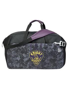 ipl kkr print duffel bag with detachable strap