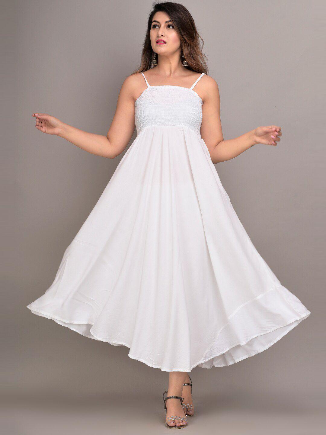 iqraar white maxi dress