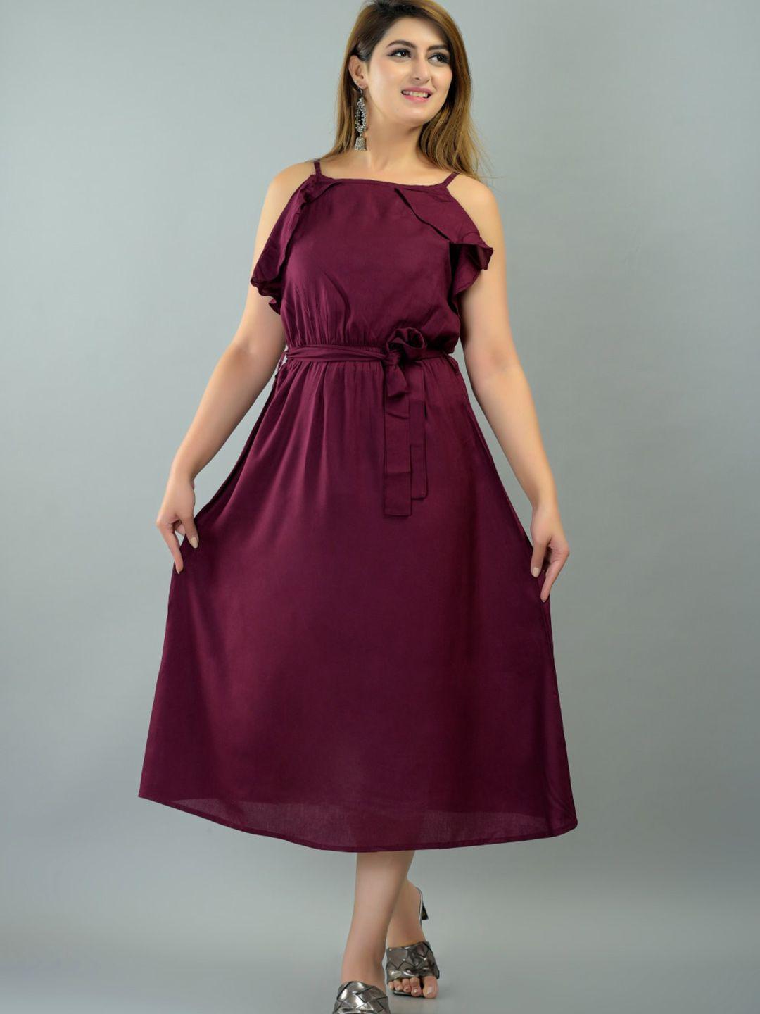 iqraar purple midi dress