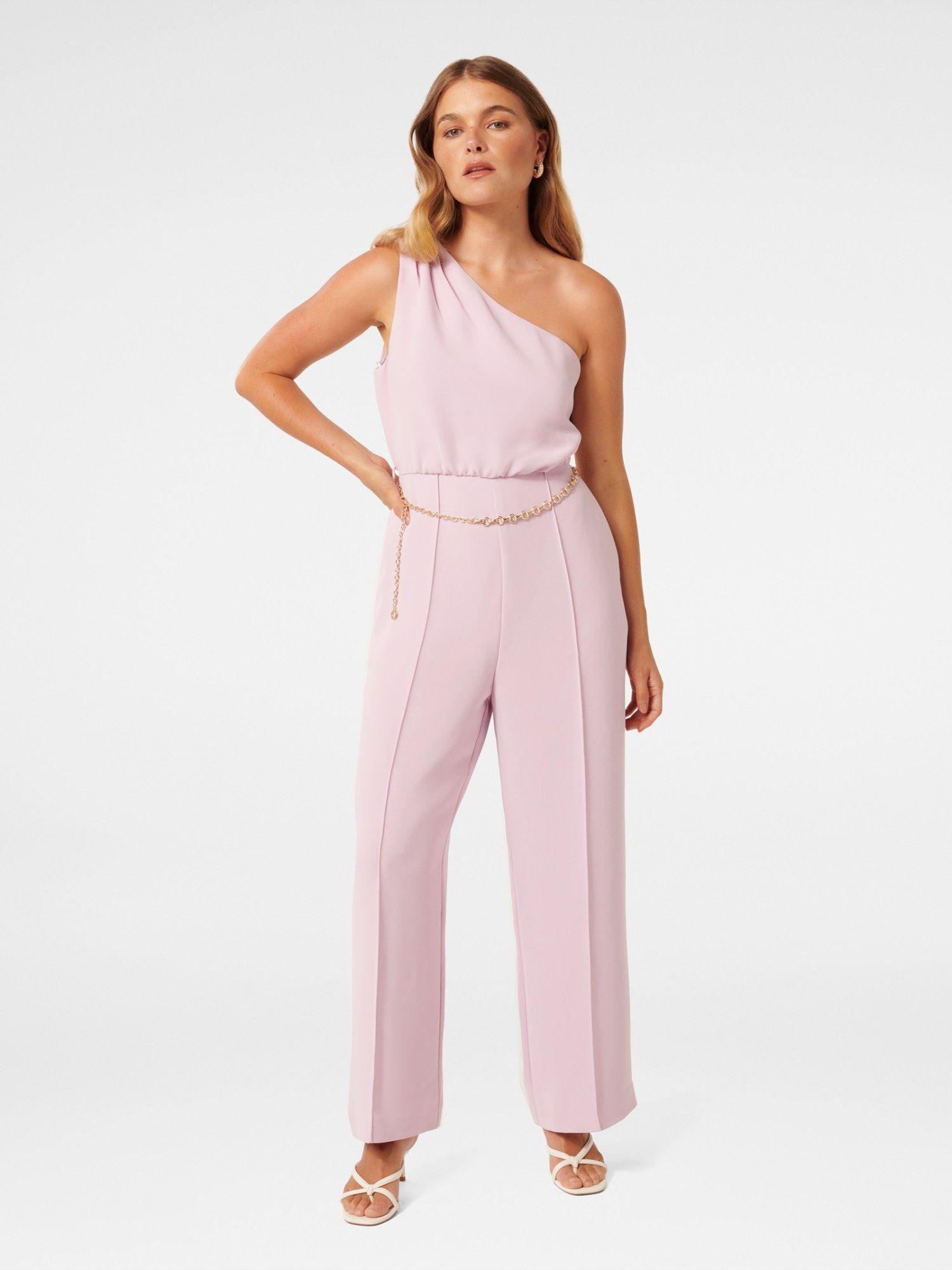 irena petite one shoulder jumpsuit with belt (set of 2)