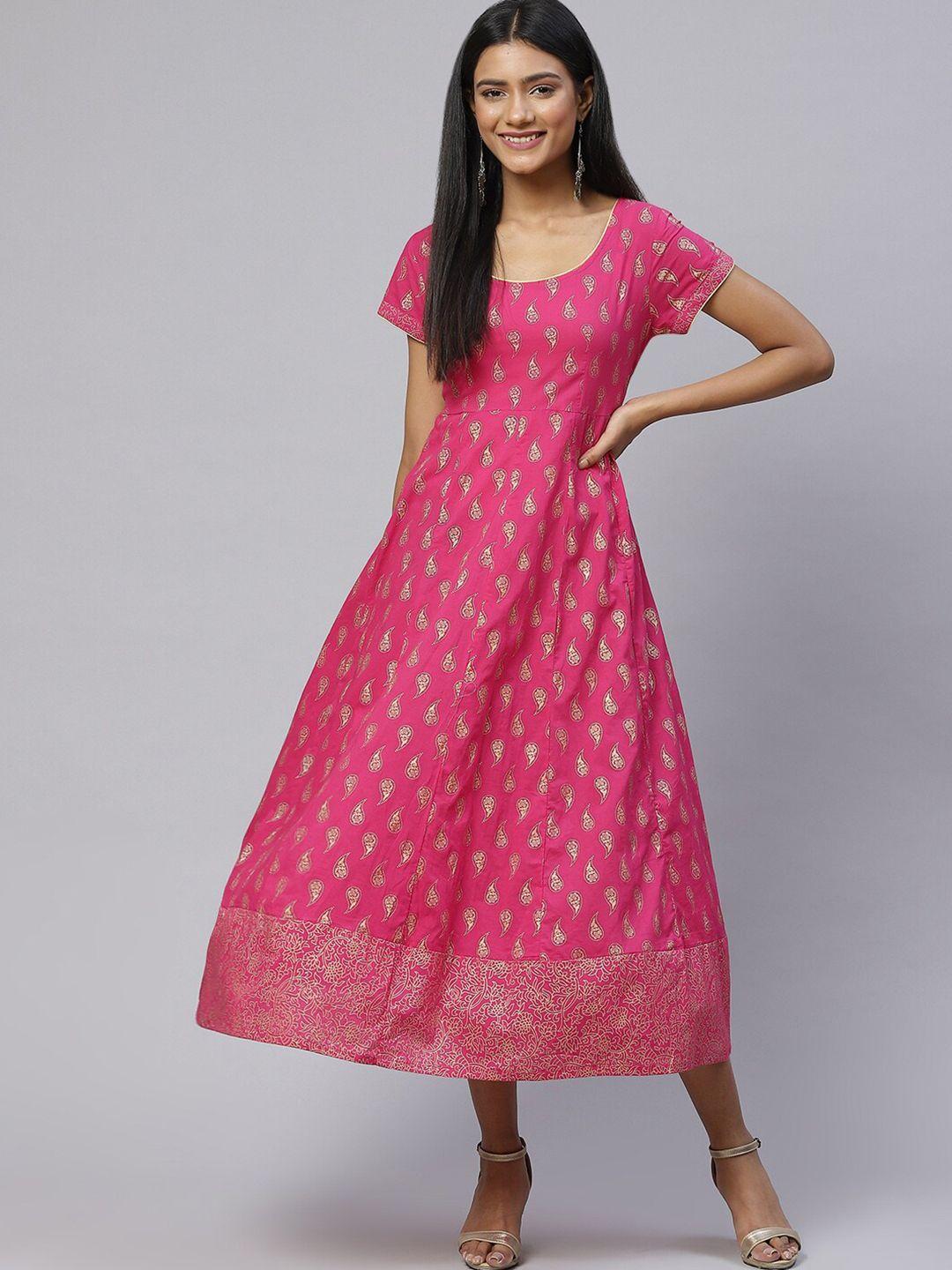 iridaa jaipur pink ethnic motifs maxi maxi dress
