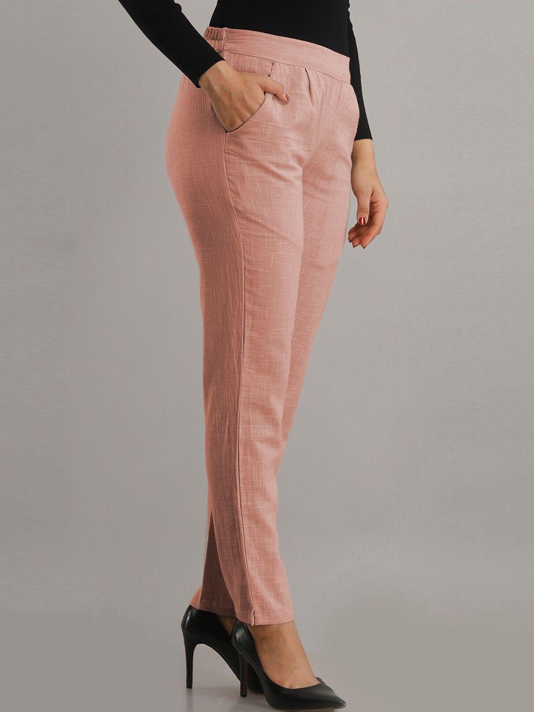 iridaa jaipur women pink easy wash chinos trousers