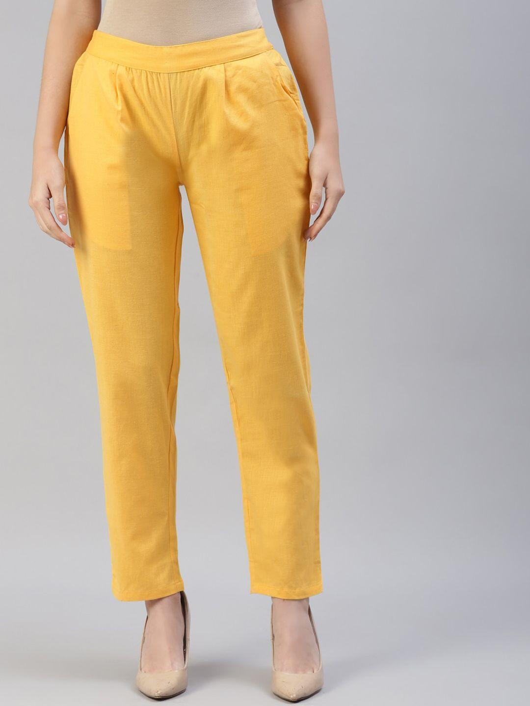iridaa jaipur women yellow trousers