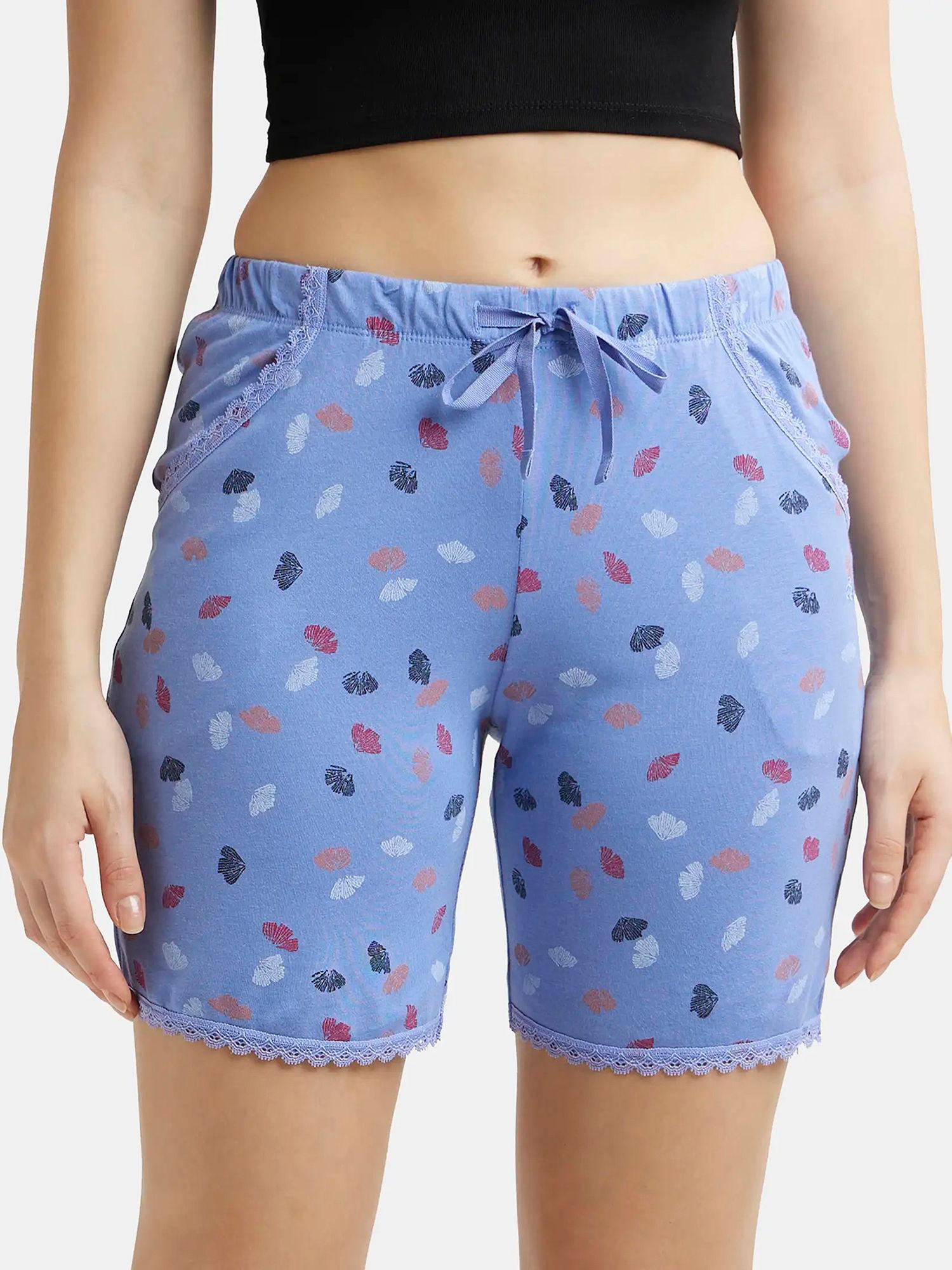 iris blue assorted prints knit sleep shorts - style number - rx10