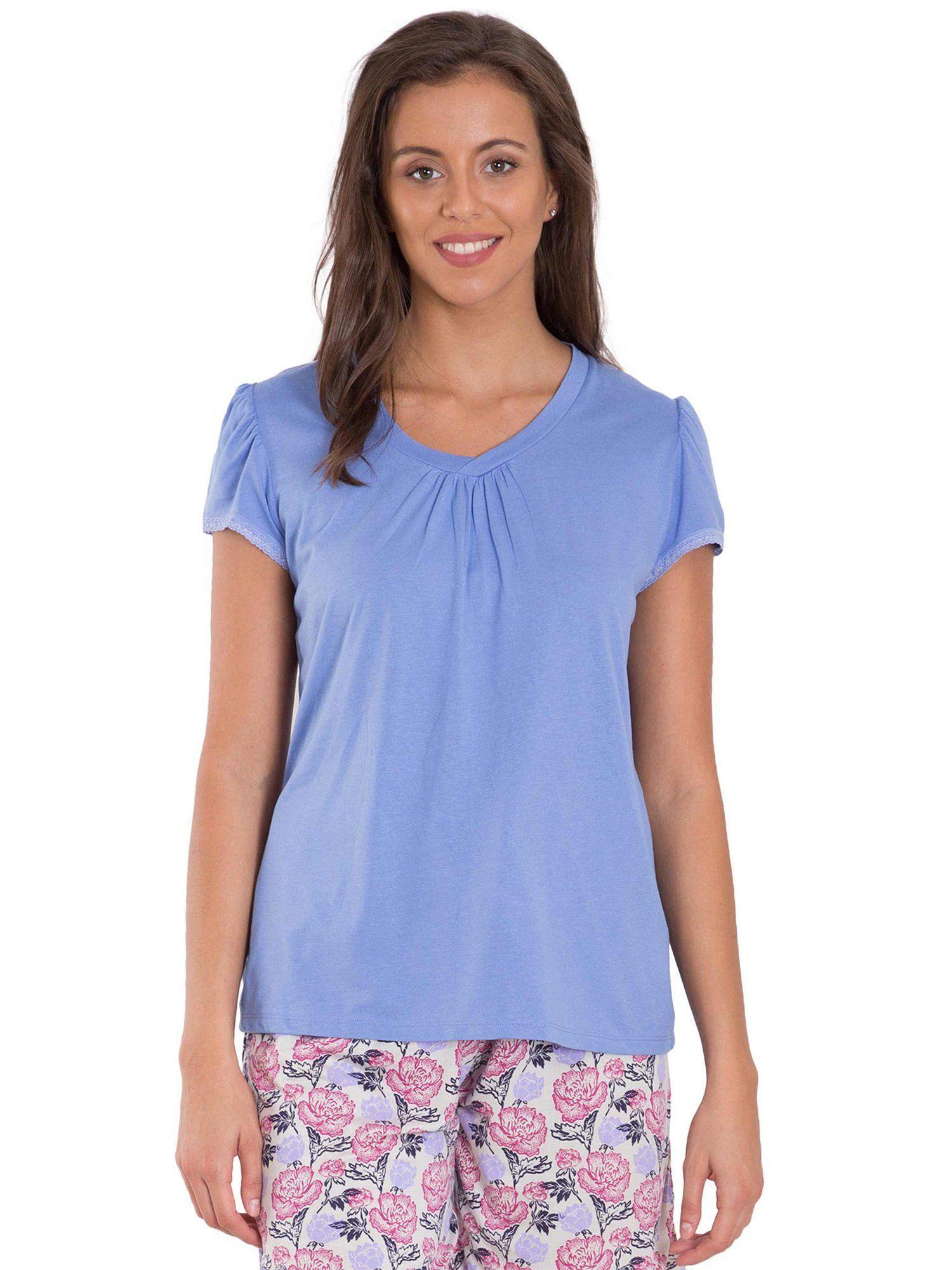 iris blue v-neck t-shirt