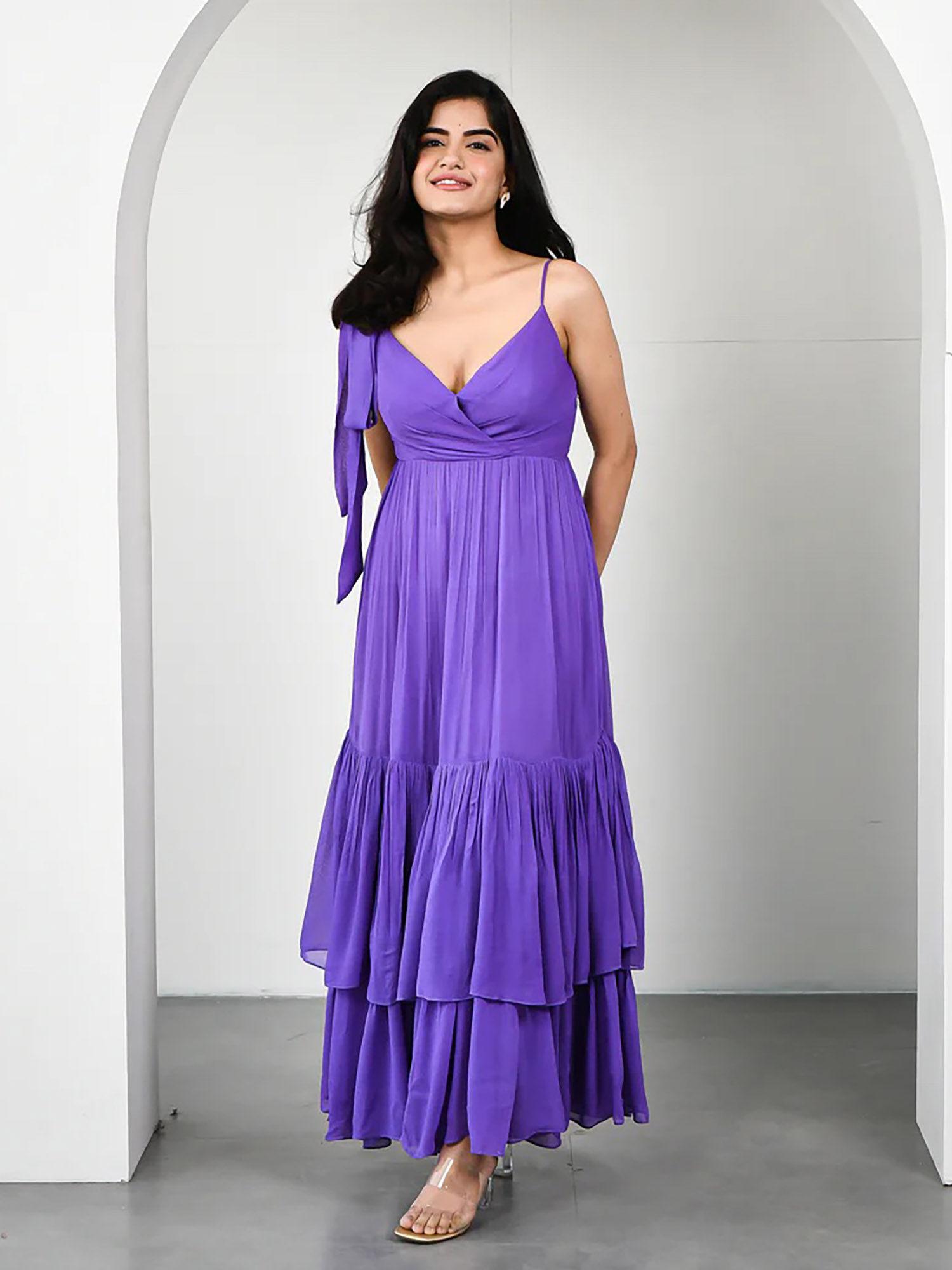 iris purple long dress