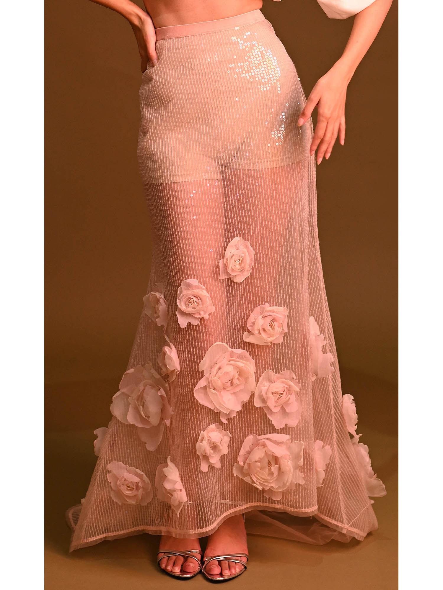 irisa sequined pink maxi skirt