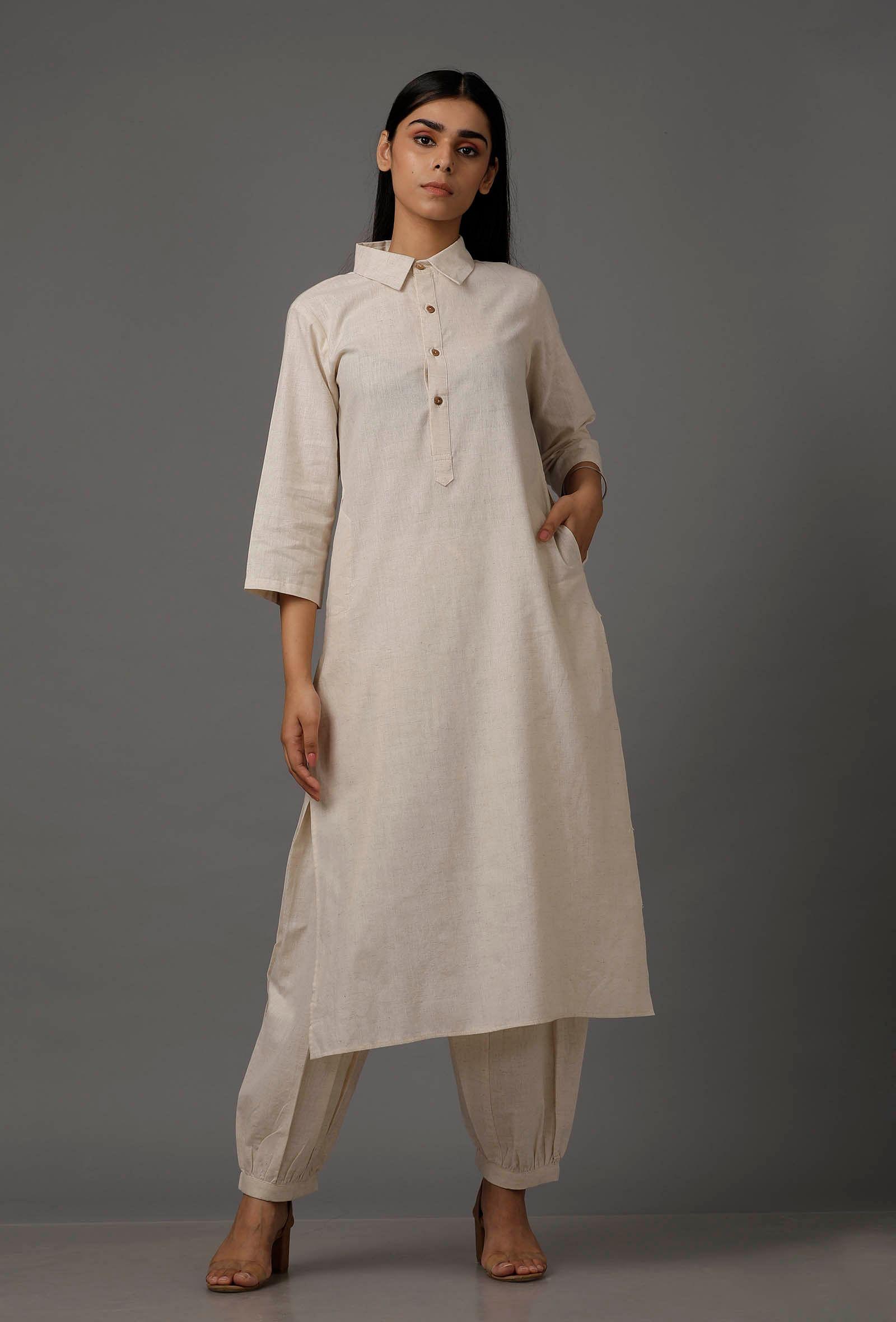 irish cream pure cotton kurta