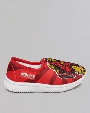 iron man print slip-on casual shoes