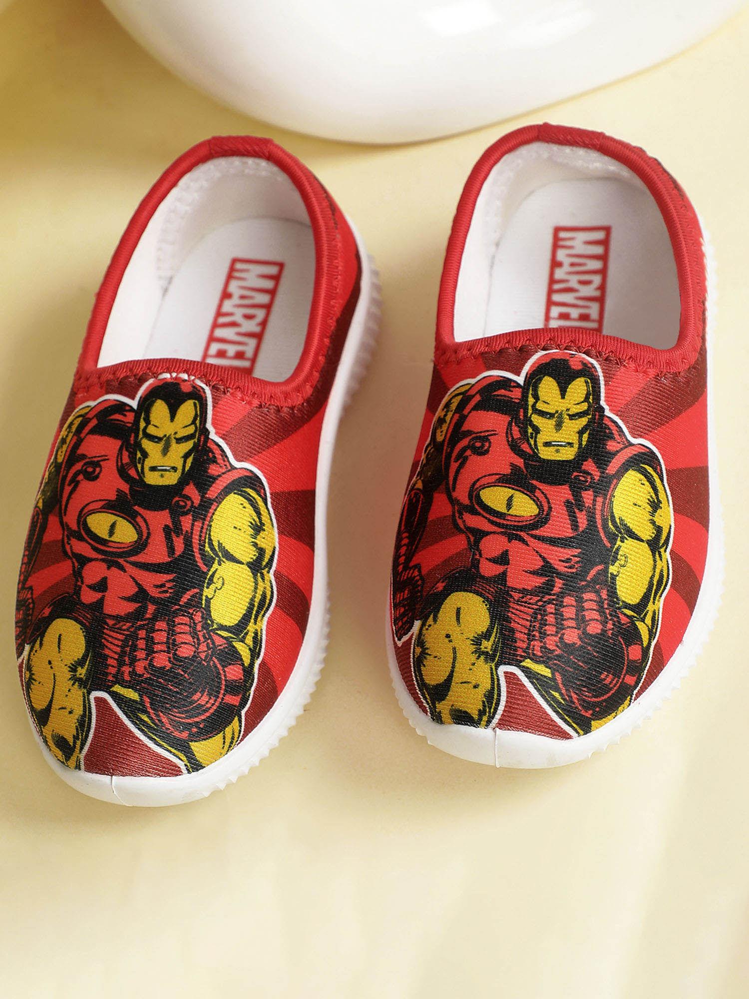 iron man printed kids boys red sneakers