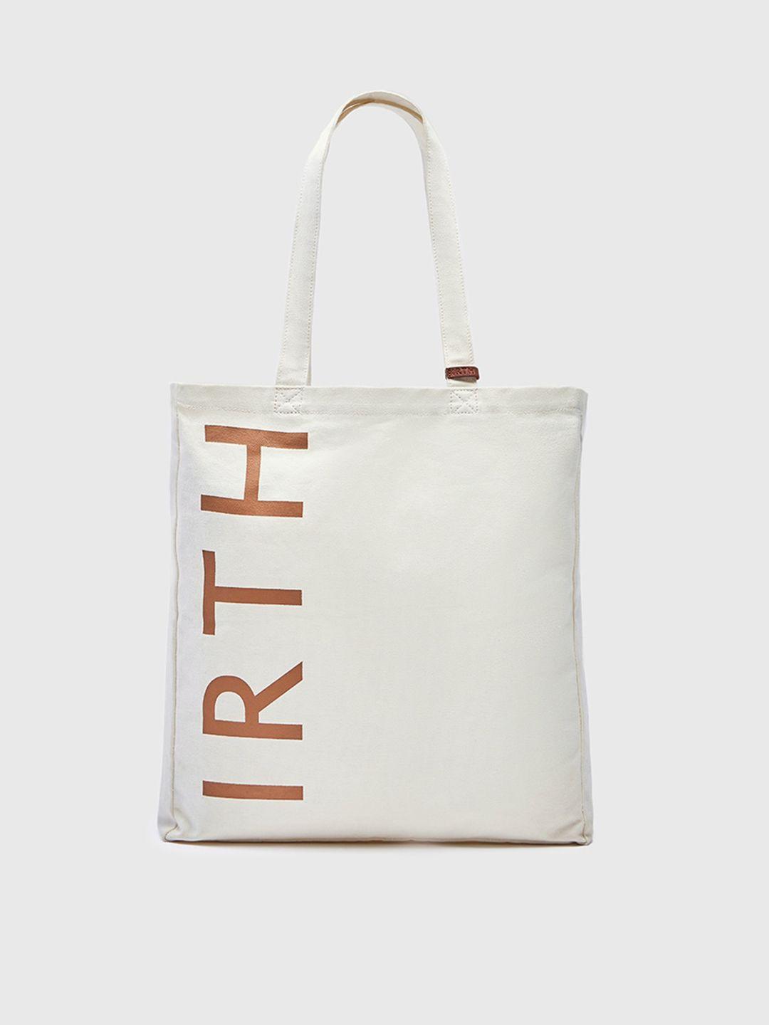 irth typography printed structured tote bag