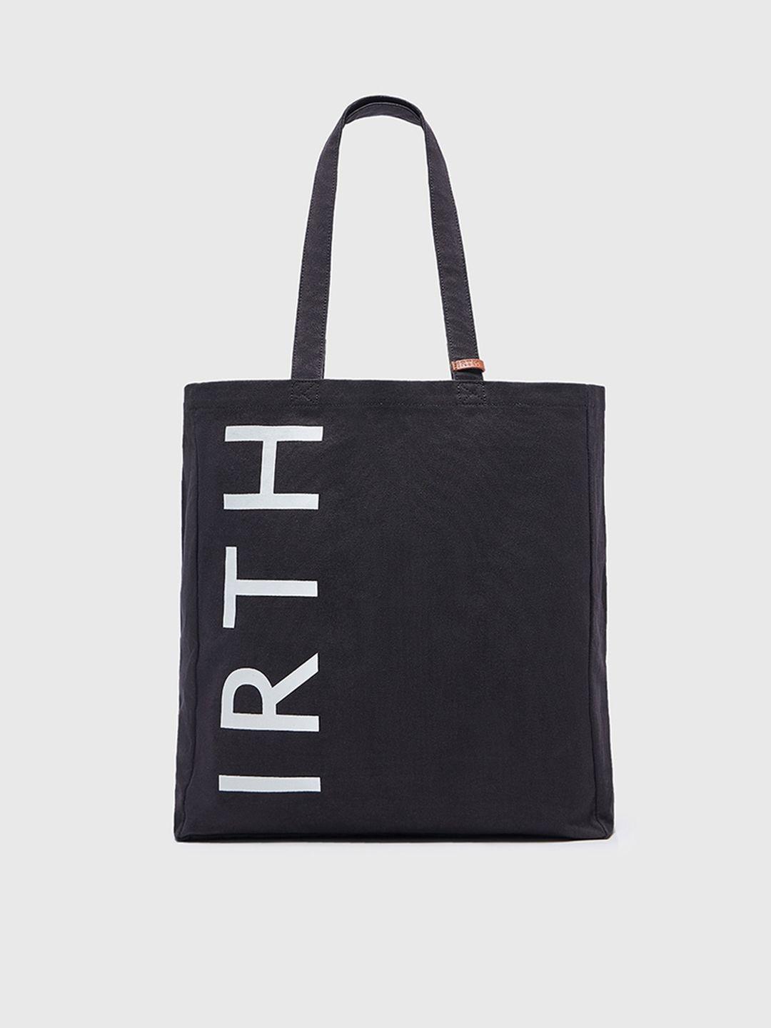 irth typography printed structured tote bag