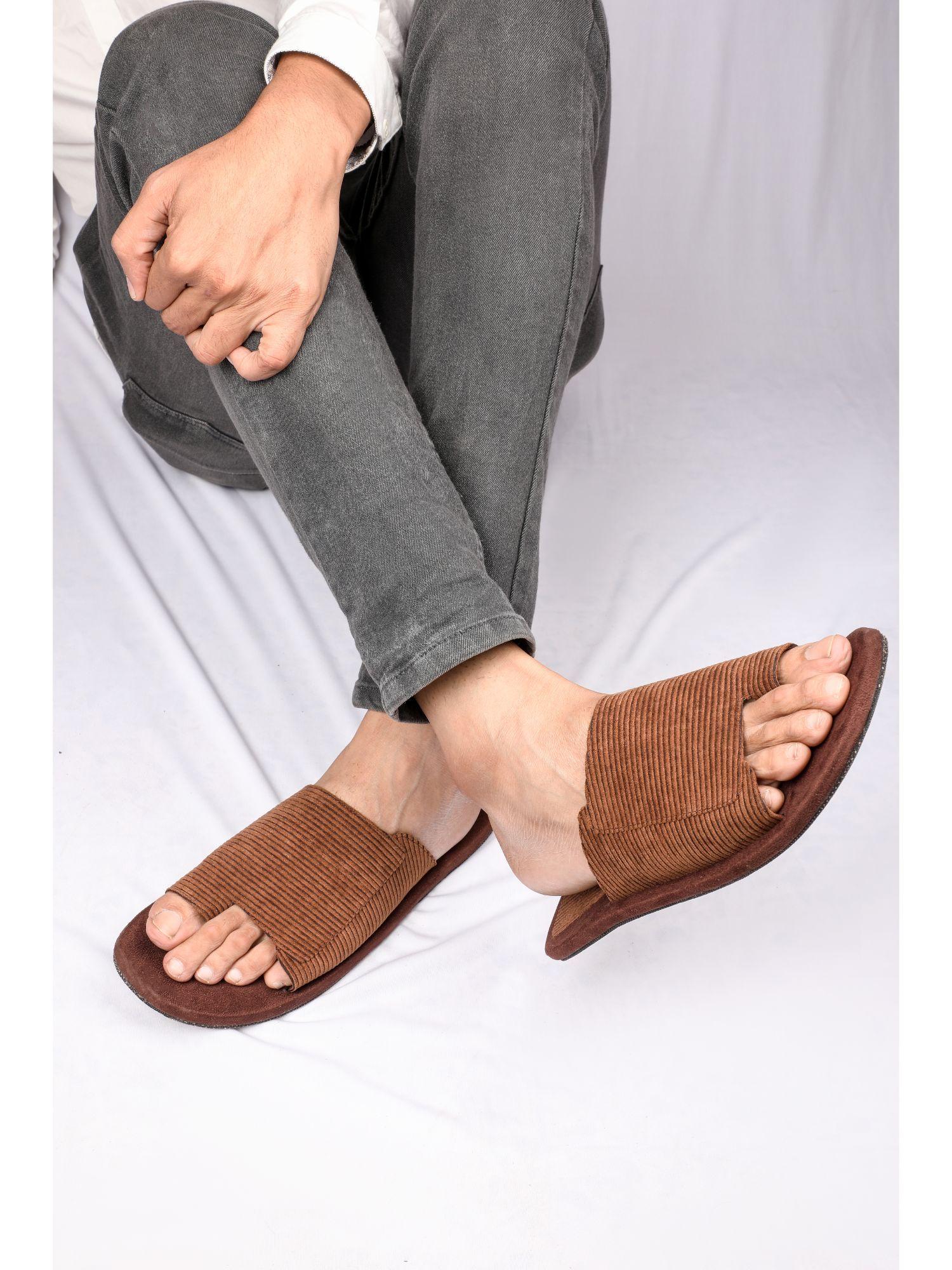 iru mud dark brown men solid flats