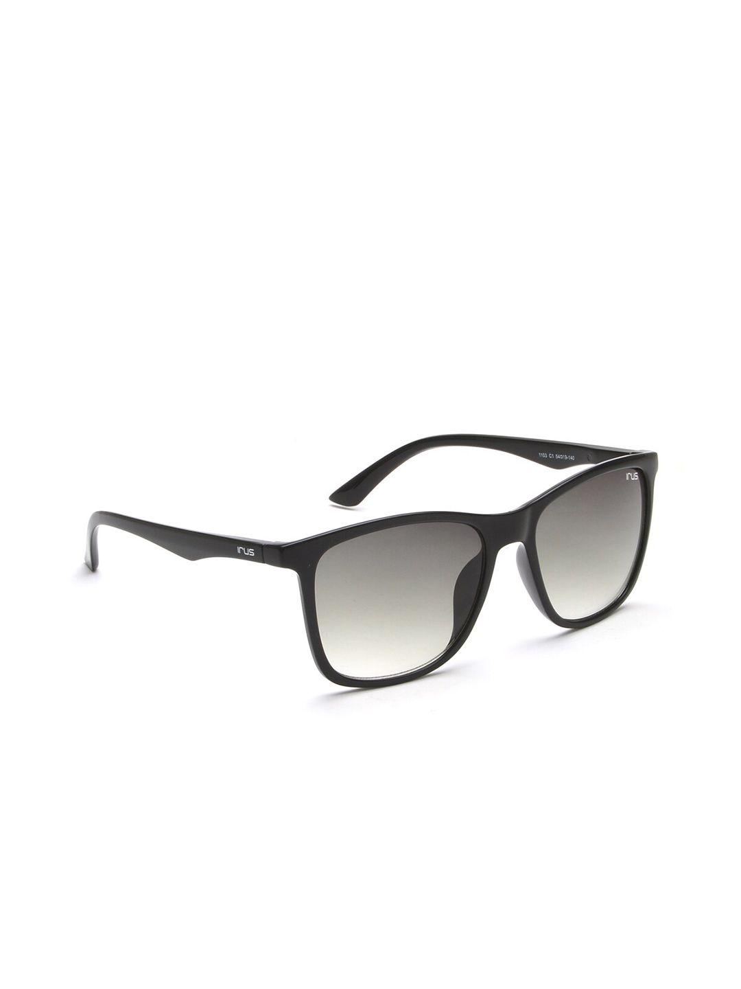 irus by idee unisex grey lens & black square sunglasses with uv protected lens