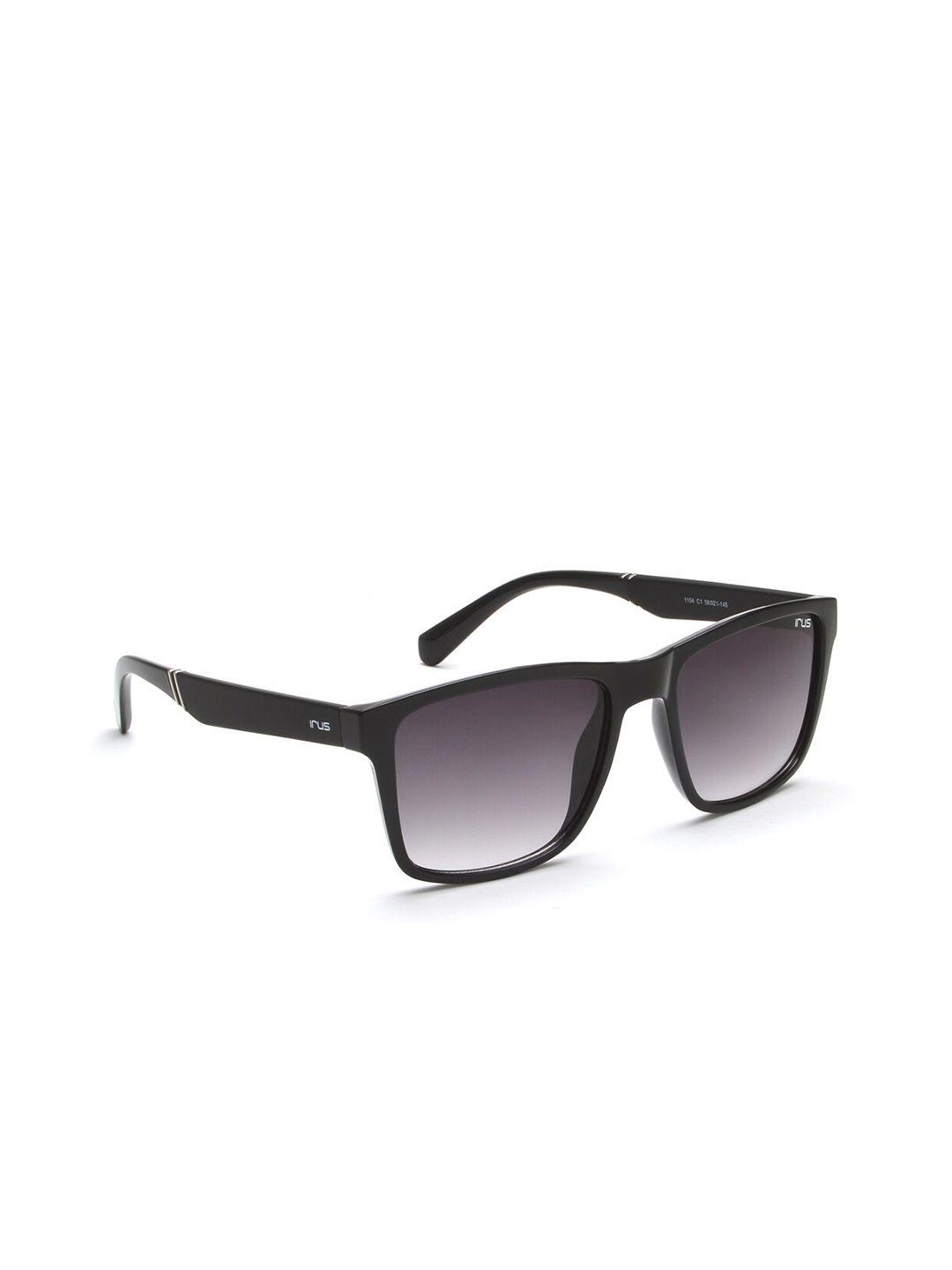 irus by idee unisex grey lens & black square sunglasses with uv protected lens