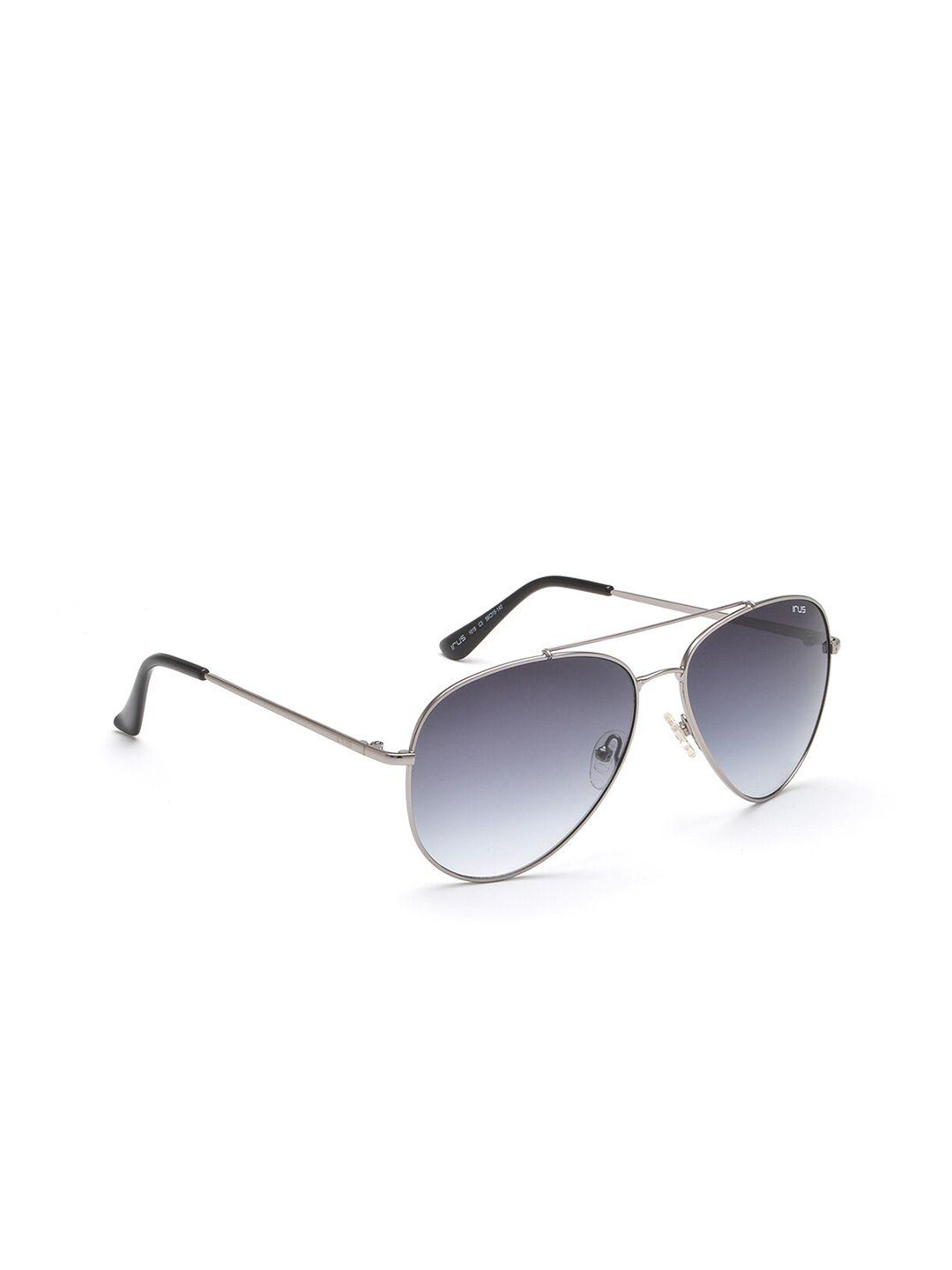 irus by idee unisex grey lens & silver-toned full rim aviator sunglasses irs1019c3sg