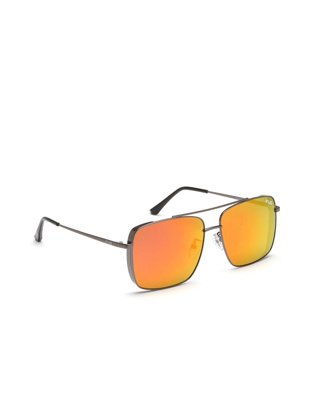 irus by idee unisex orange lens & silver-toned square sunglasses with uv protected lens