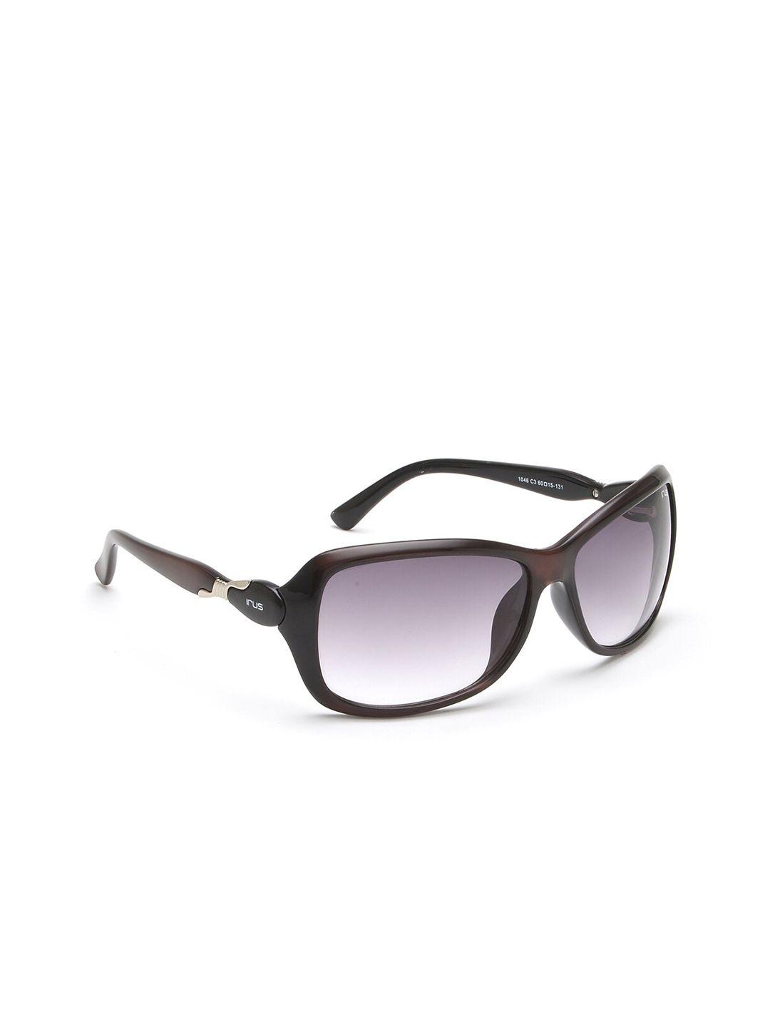 irus by idee women black lens & brown square sunglasses