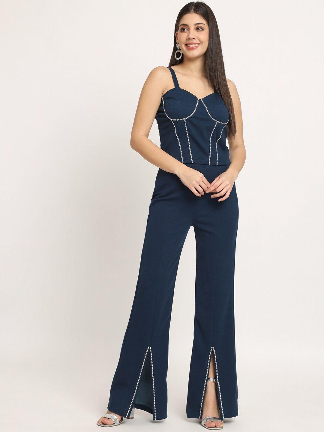 isam embellished crop top with trousers
