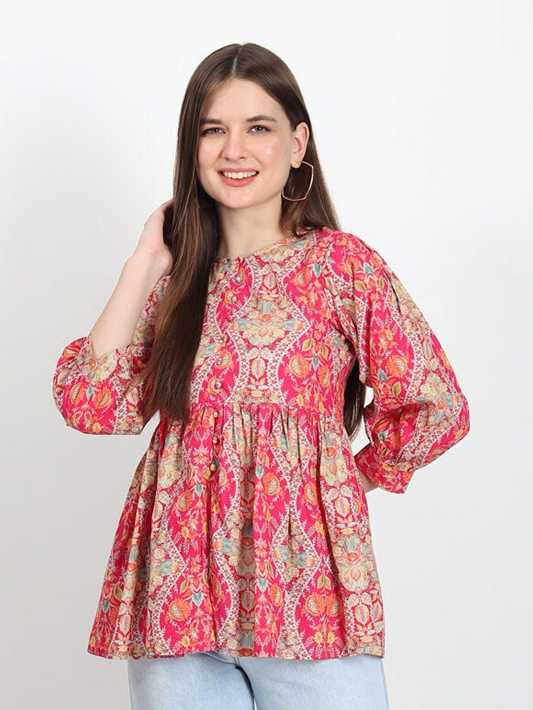 isam ethnic motifs printed pure cotton a-line tunic