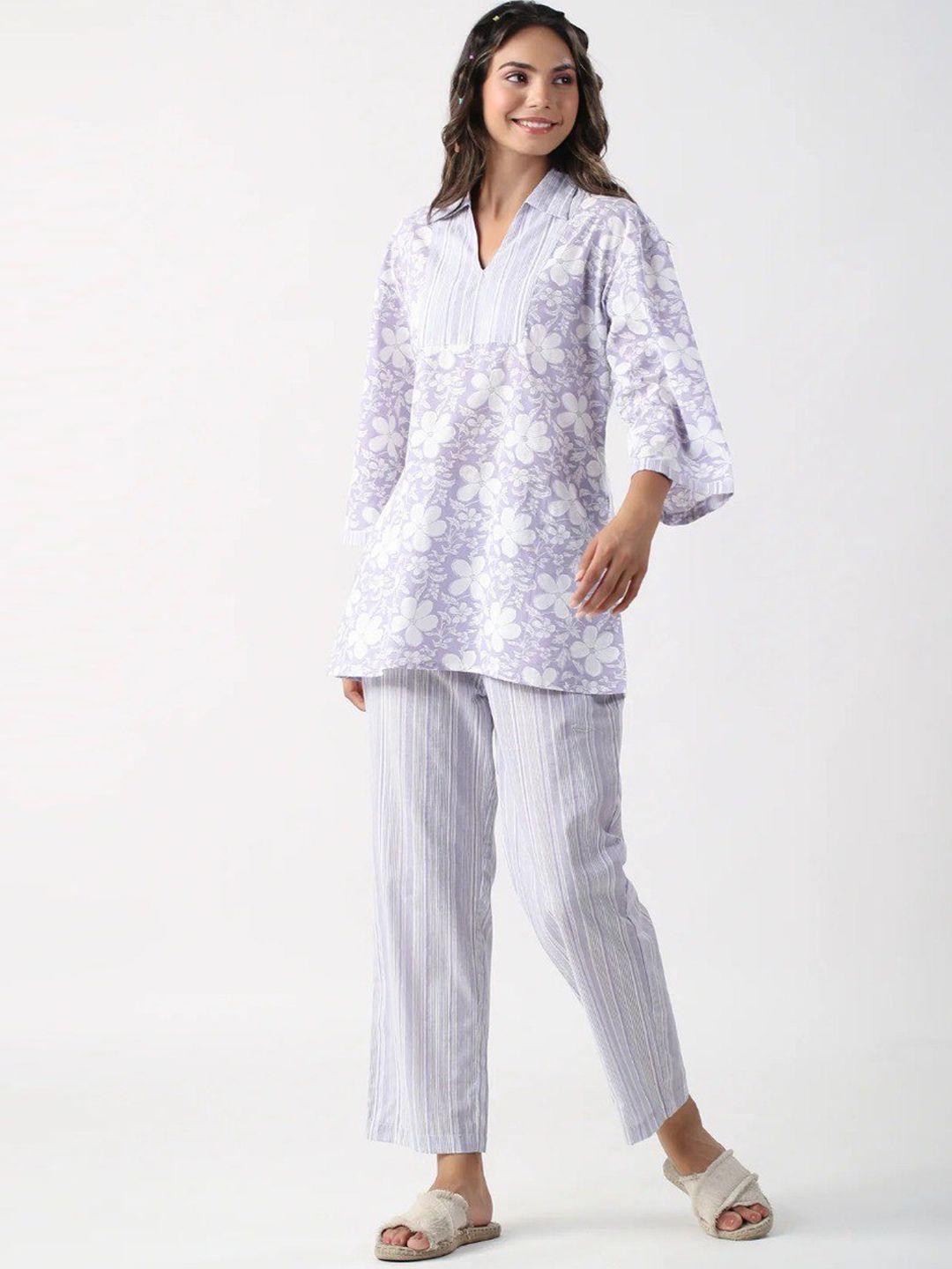 isha trade floral printed tunic with trouser co-ords