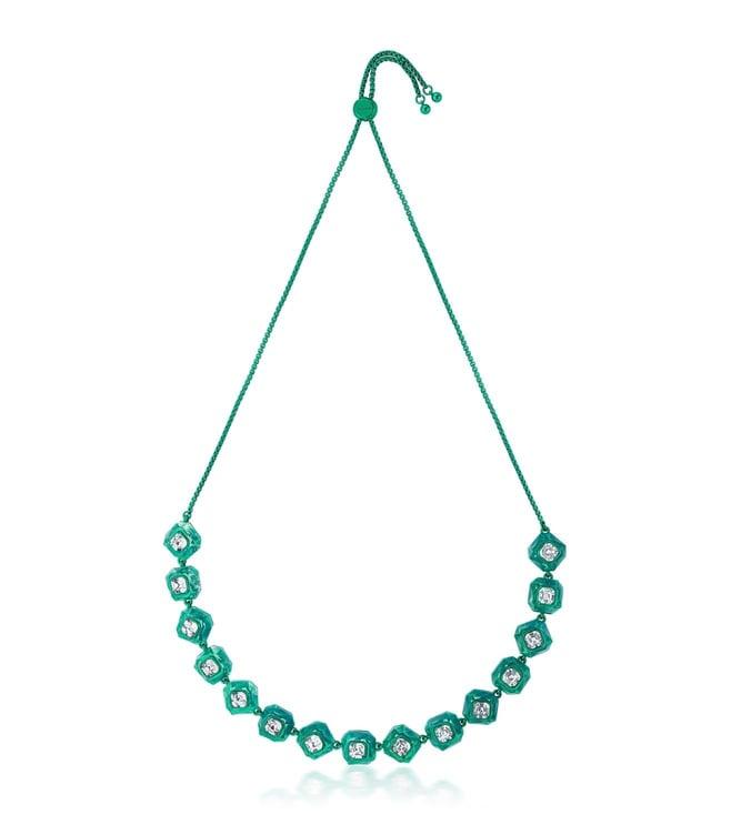 isharya green byt b-dazzle infinity cut crystal collar colored plating necklace