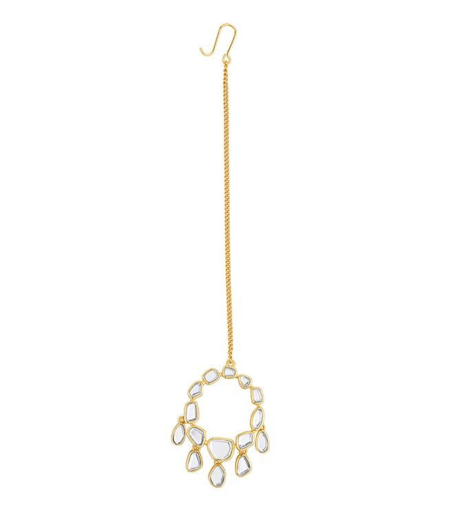 isharya nuit moon bali maang tikka in 18kt gold plated