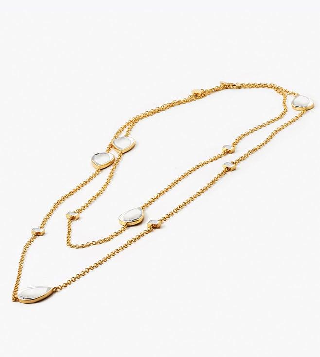 isharya dew drop mirror long necklace in 18kt gold plated