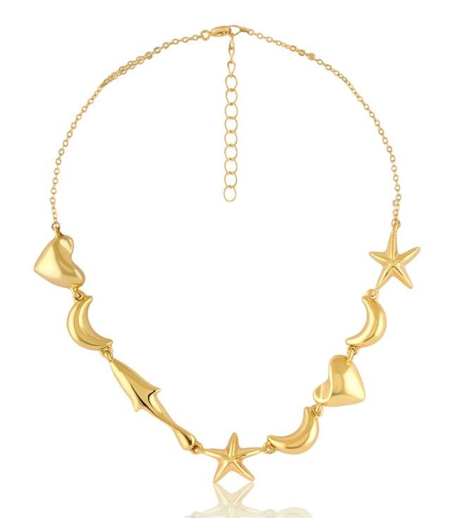 isharya gold charm necklace in 18kt gold plated