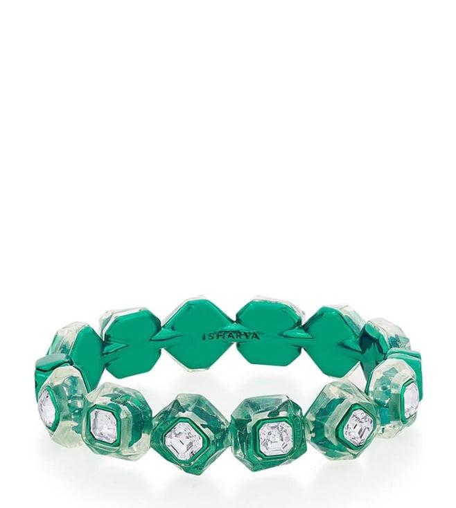 isharya green bright young things b-dazzle crystal bracelet in colored plating