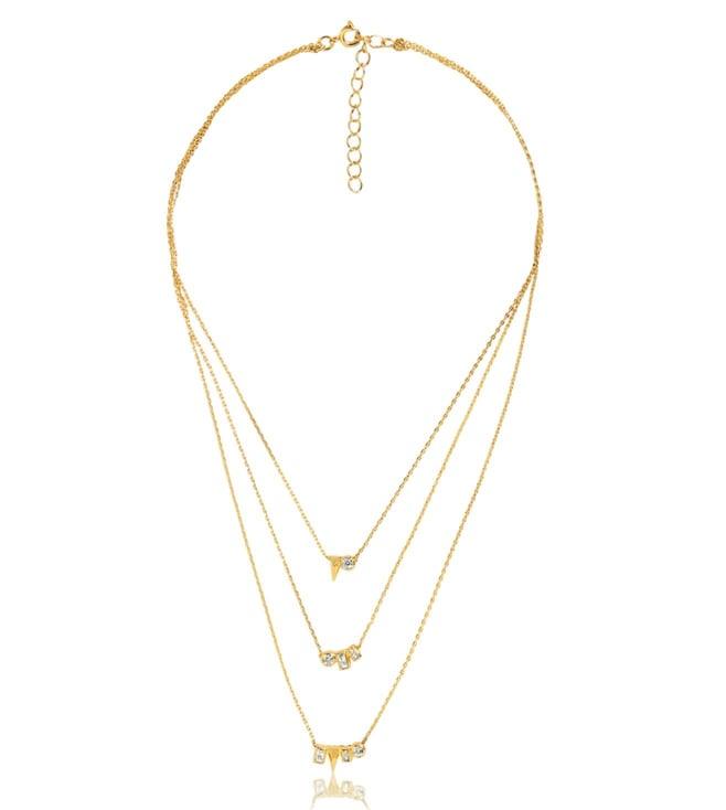 isharya layered abstract necklace in 18kt gold plated