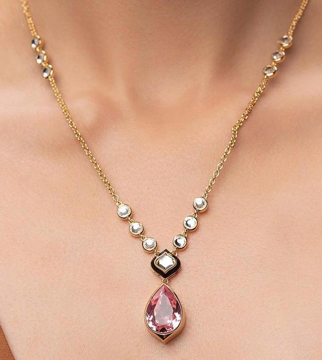 isharya pink q amina crystal necklace
