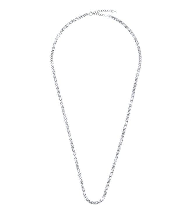 isharya play 2.0 chrome chain necklace in rhodium plated