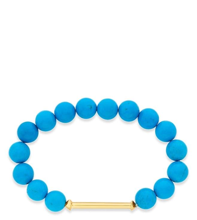isharya play 2.0 turquoise bead bracelet in 18kt gold plated