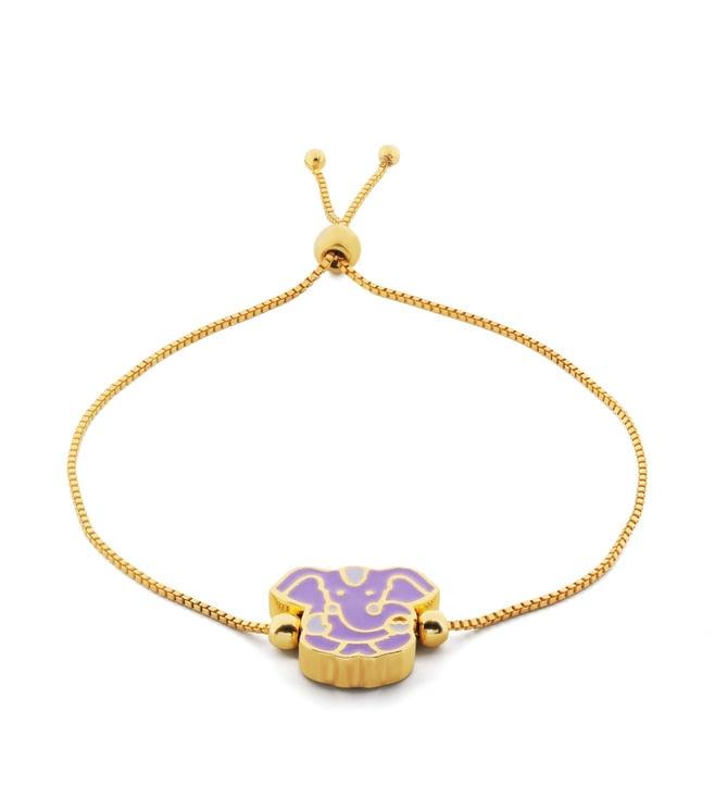 isharya purple ganesha bracelet in 18kt gold plated