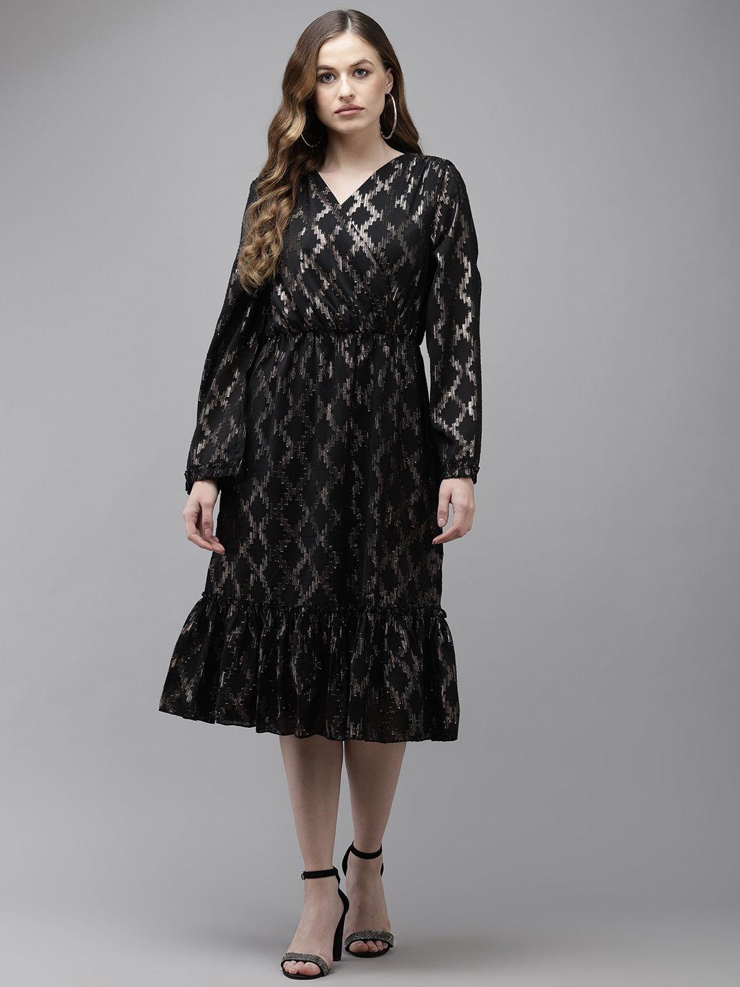 ishin black crepe dress