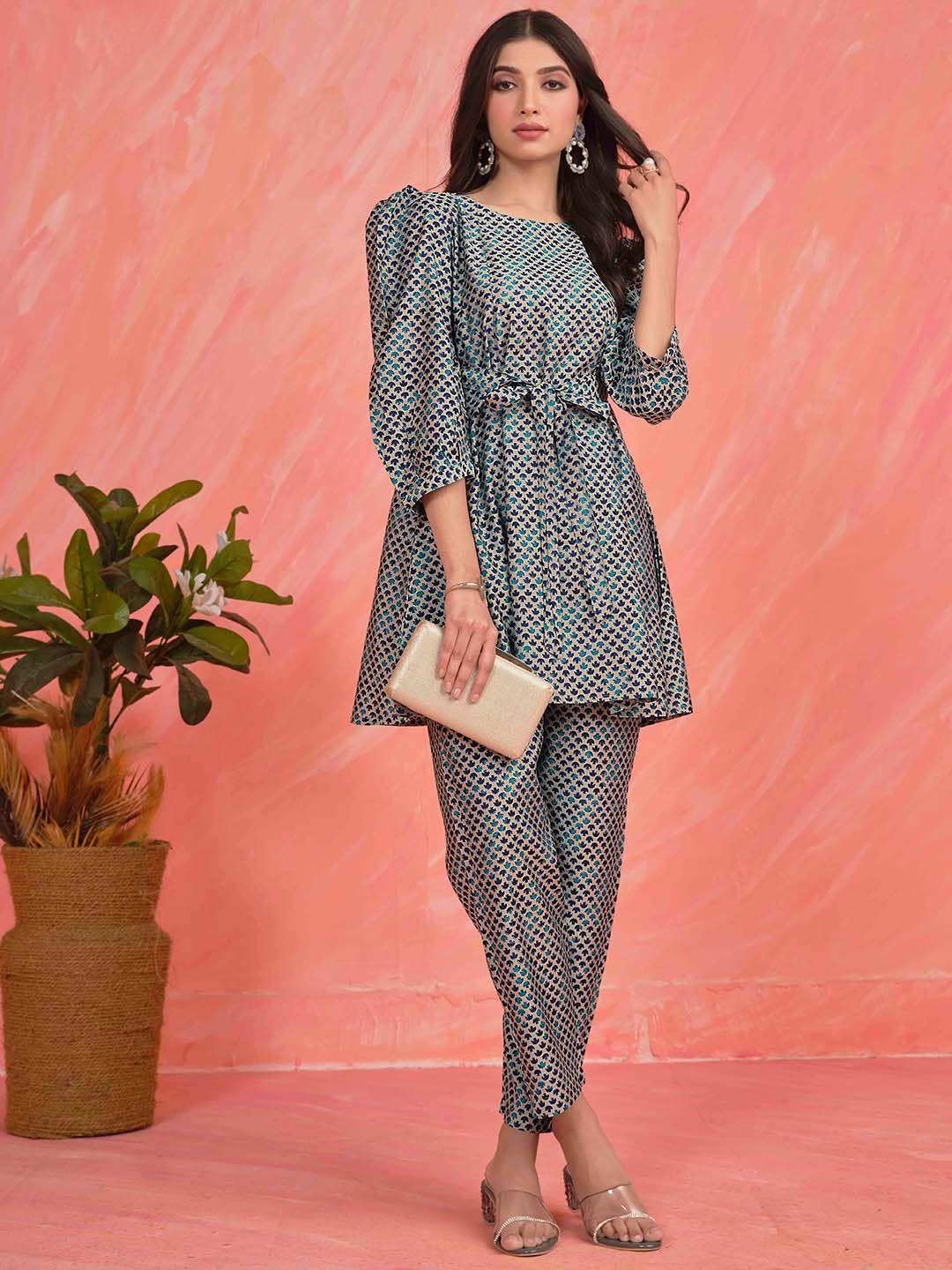 ishin conversational printed tunic & trouser co-ords