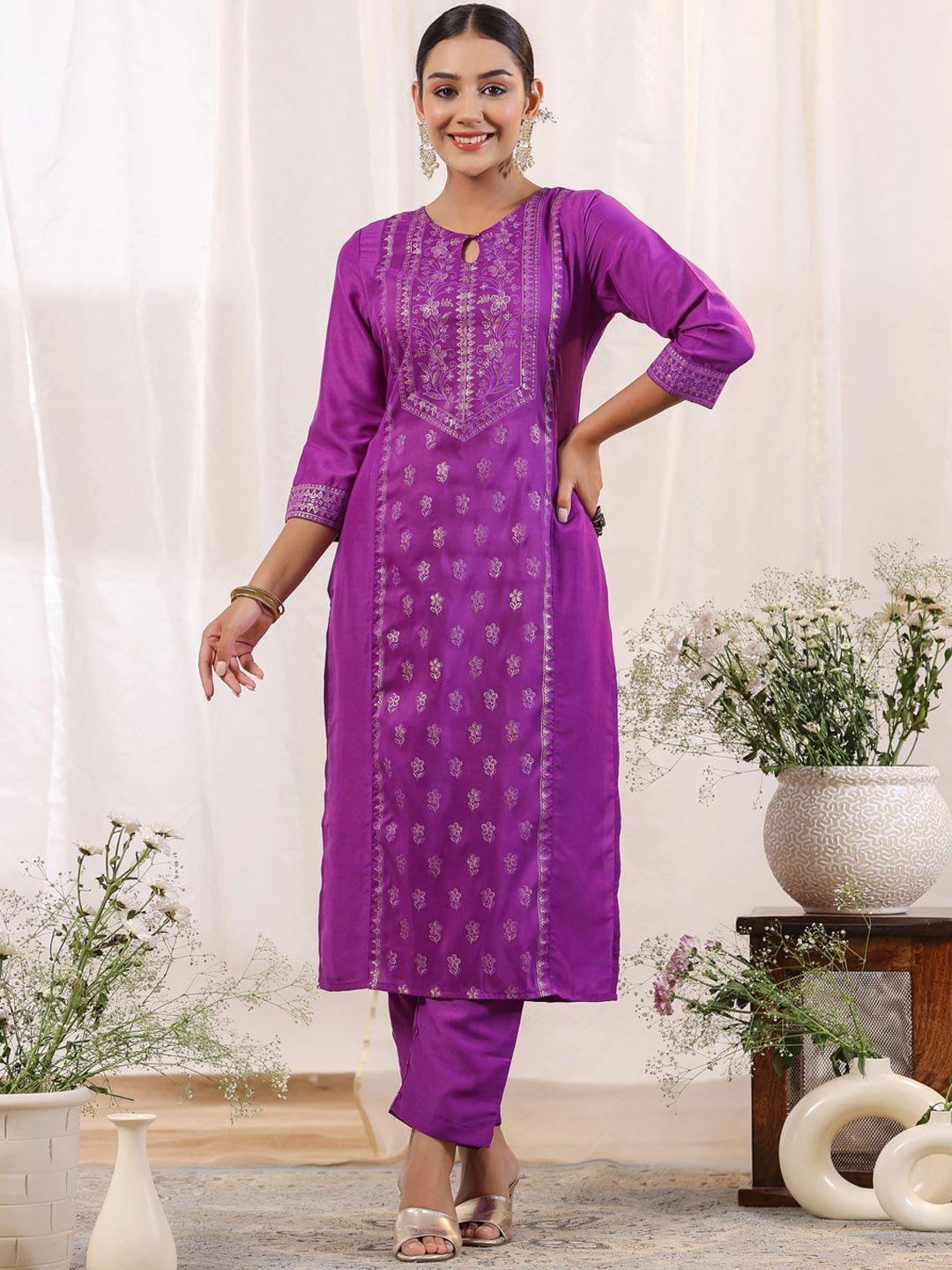 ishin ethnic motifs printed regular kurta with trousers