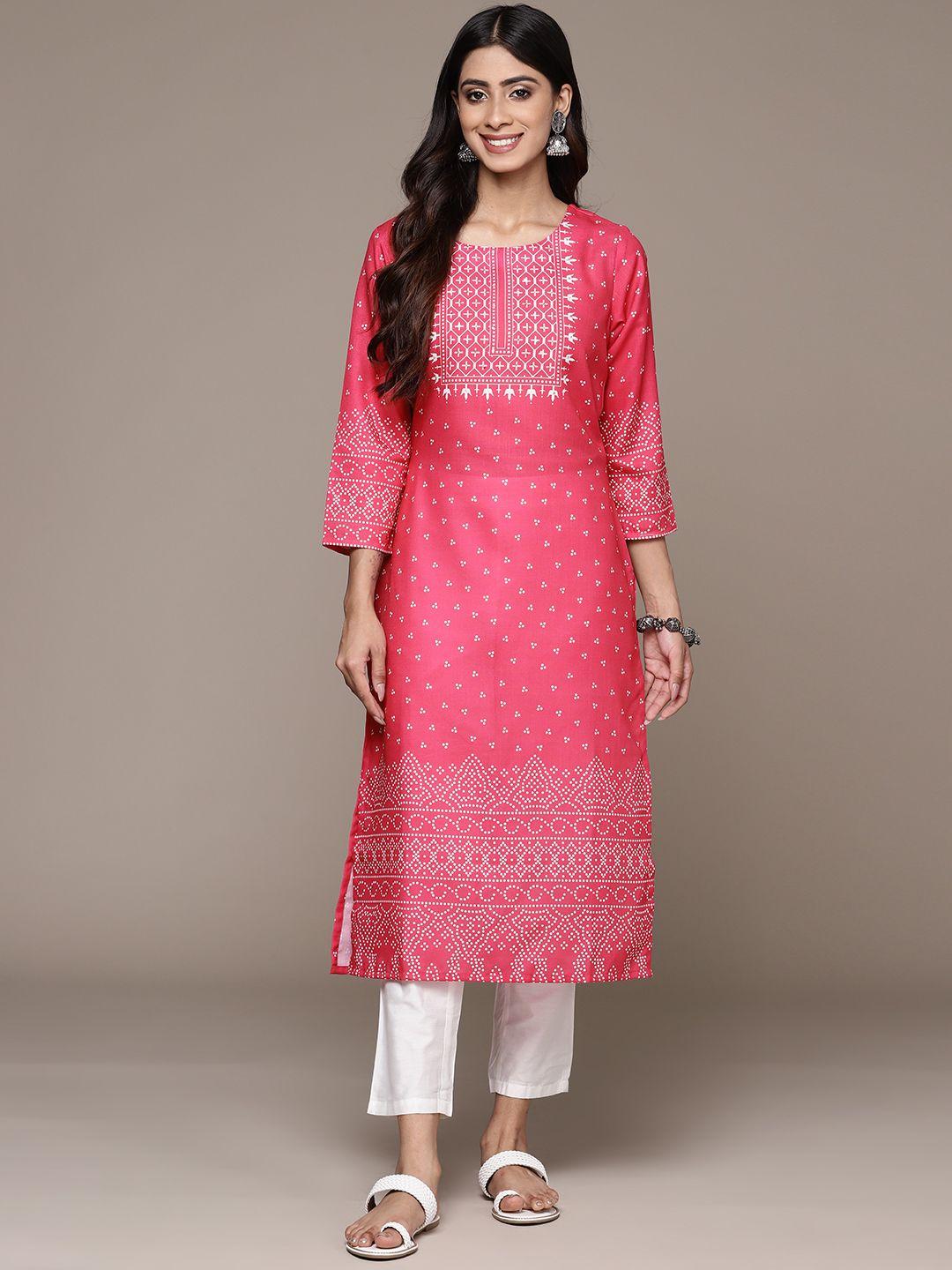 ishin ethnic motifs printed sequinned kurta